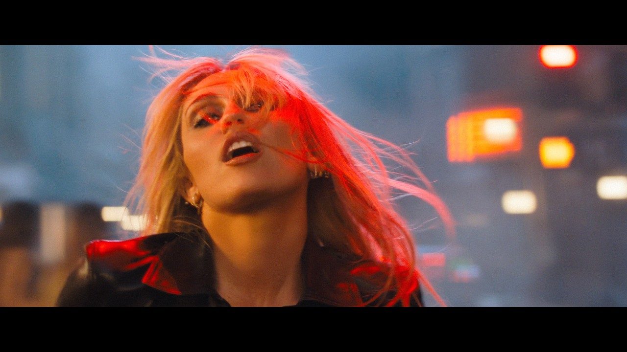 A still from Miley's Bass Persuades video