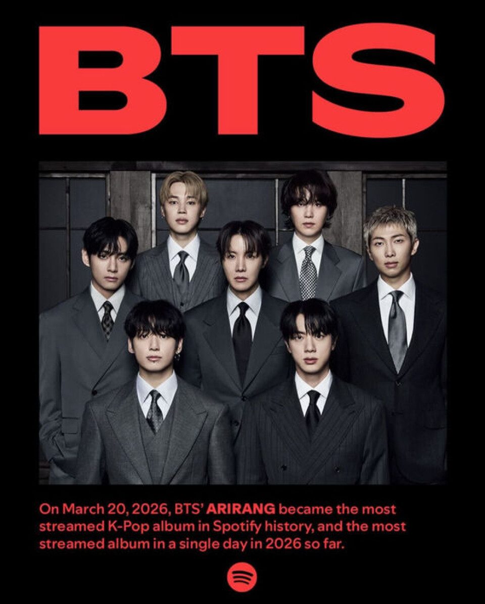 Graphique Spotify sur les performances de ARIRANG